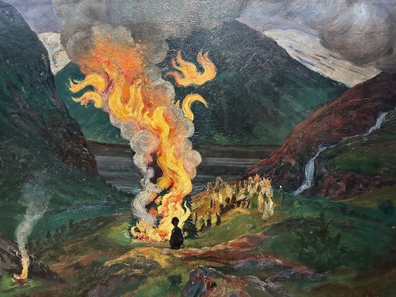 Jonsokbål  - Midsummer bonfire, Nikolai Astrup